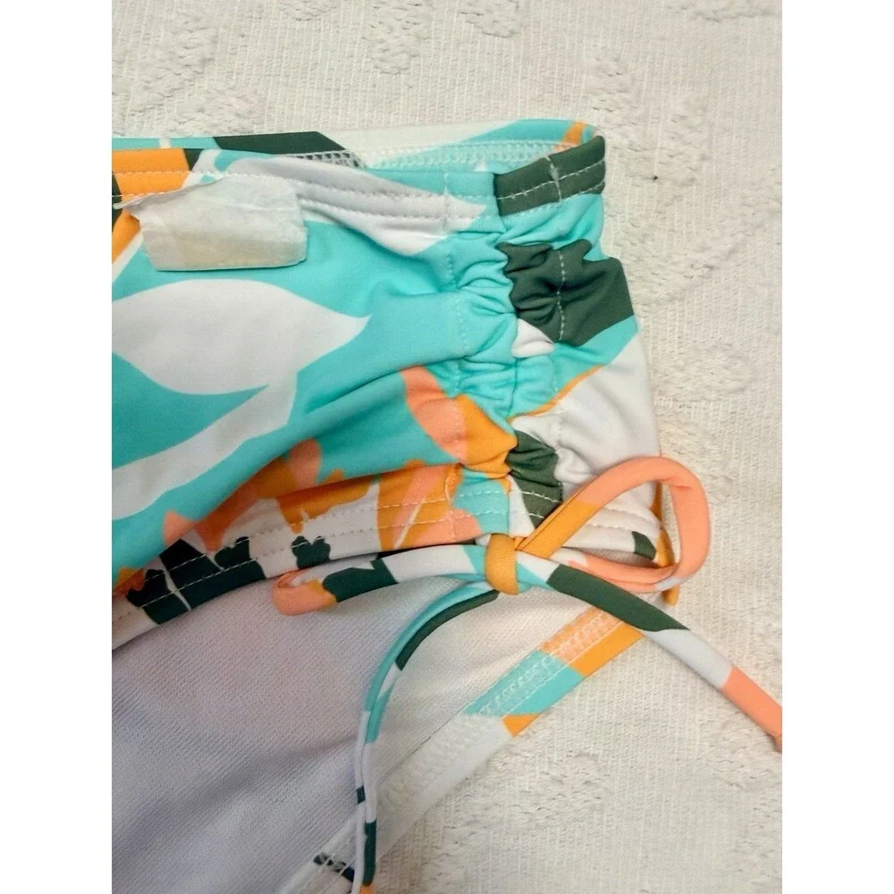 NWT Sunseeker Australia US 8 Microfibre Tropical Bikini Bottom Ruched Side Beach